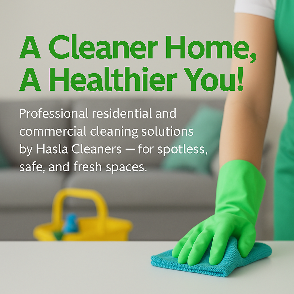 Professional cleaning supplies in a home setting